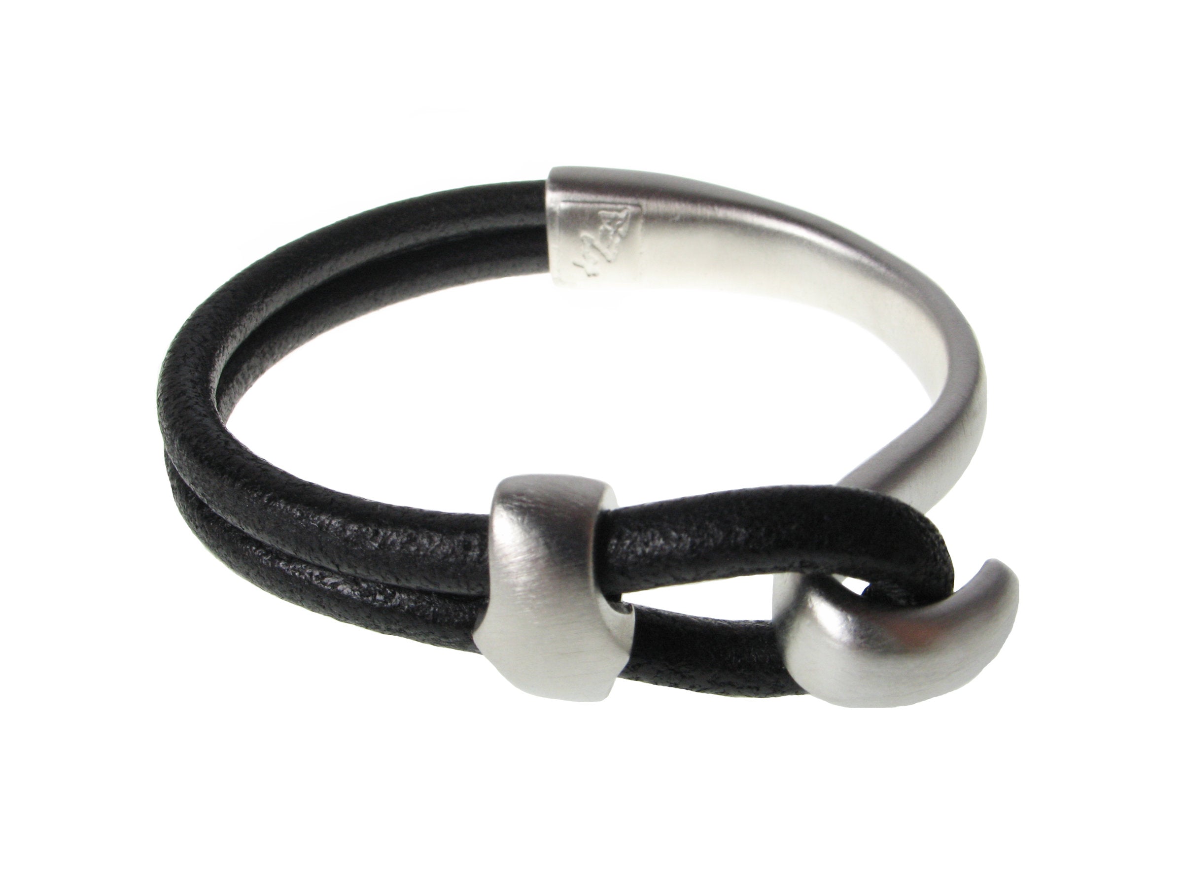 black/silver lasso hook & slide bracelet