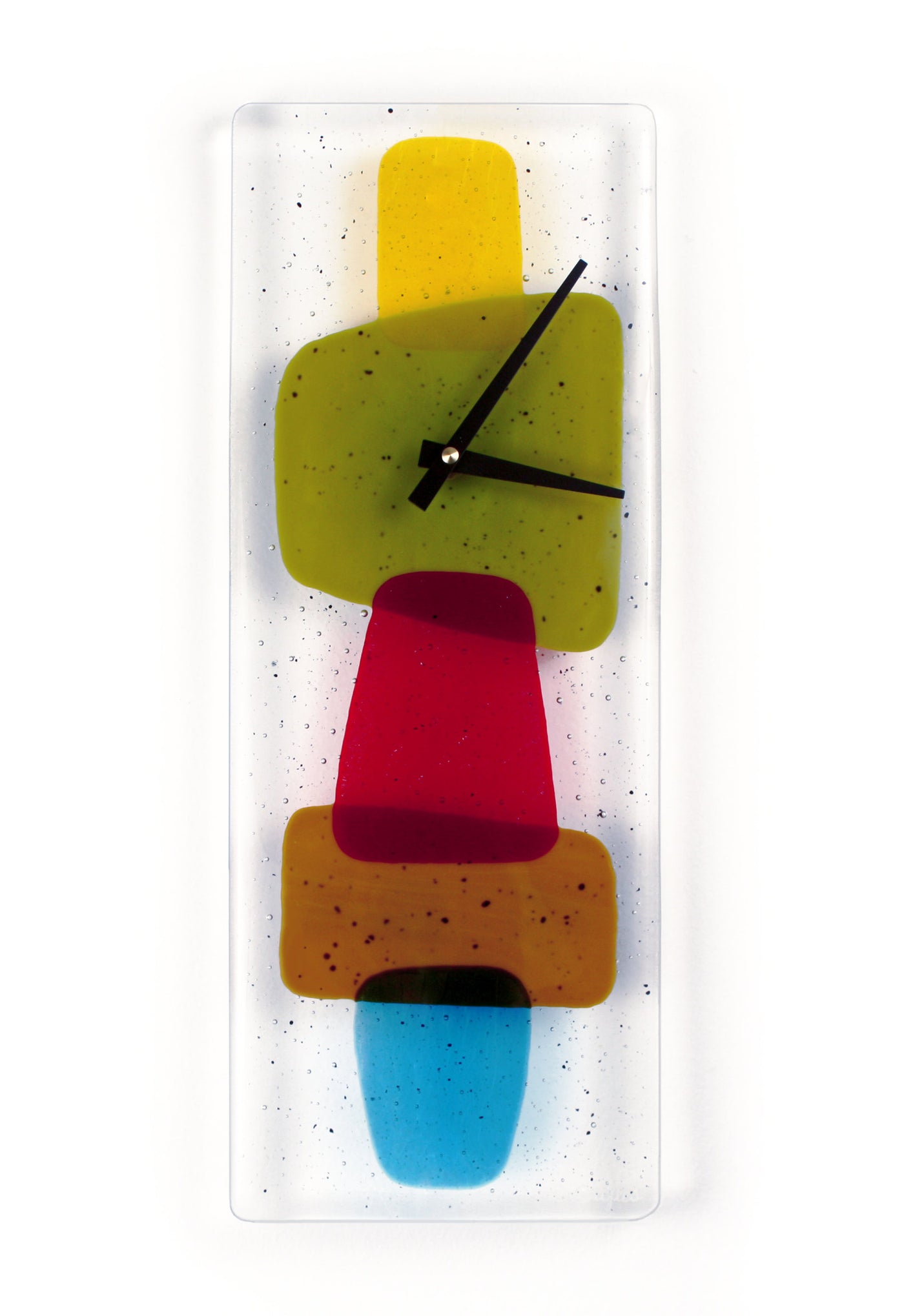 Mid Mod Fused Glass Clock
