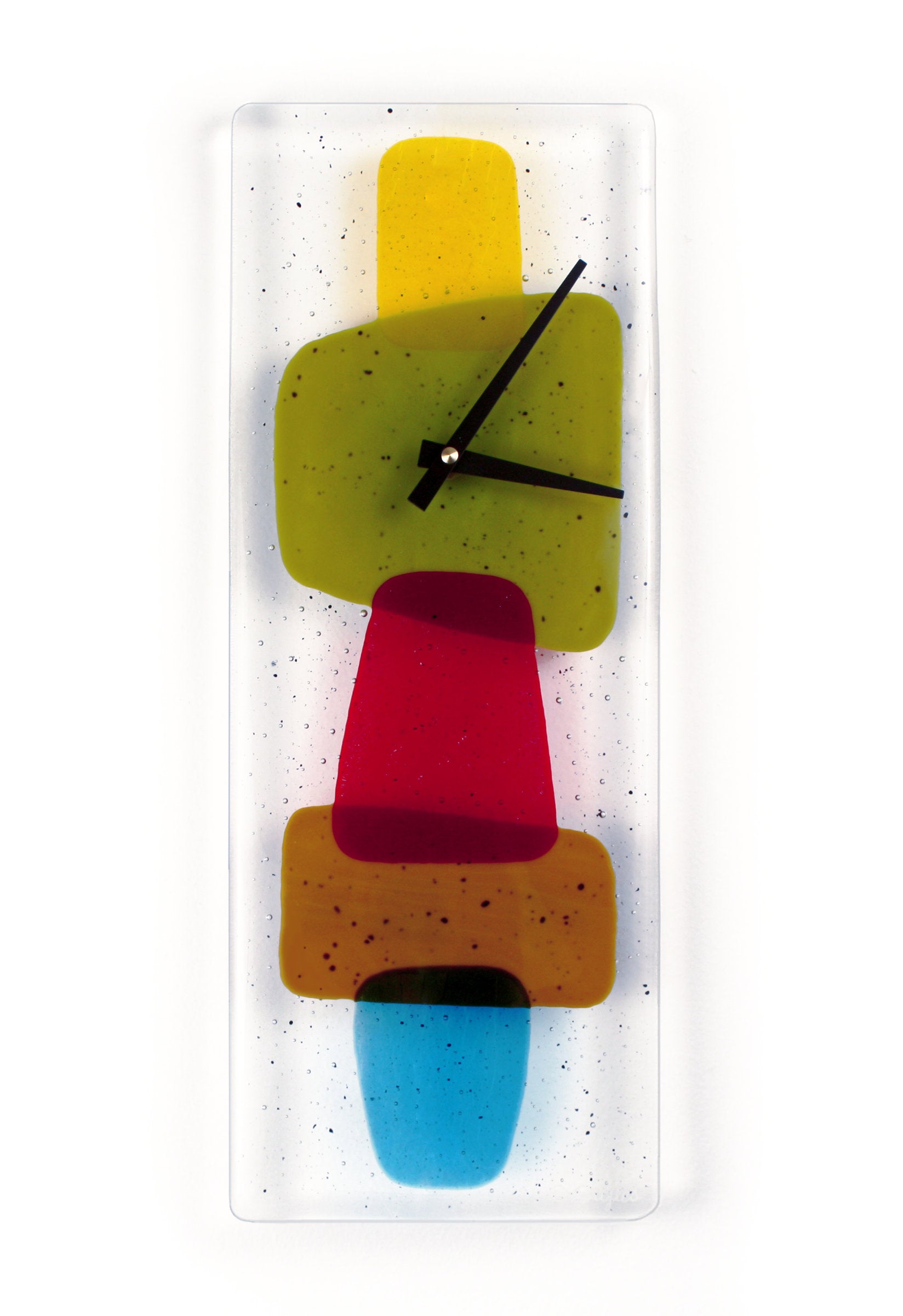 Mid Mod Fused Glass Clock
