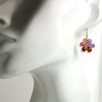 Jewel Toned Flower Earrings