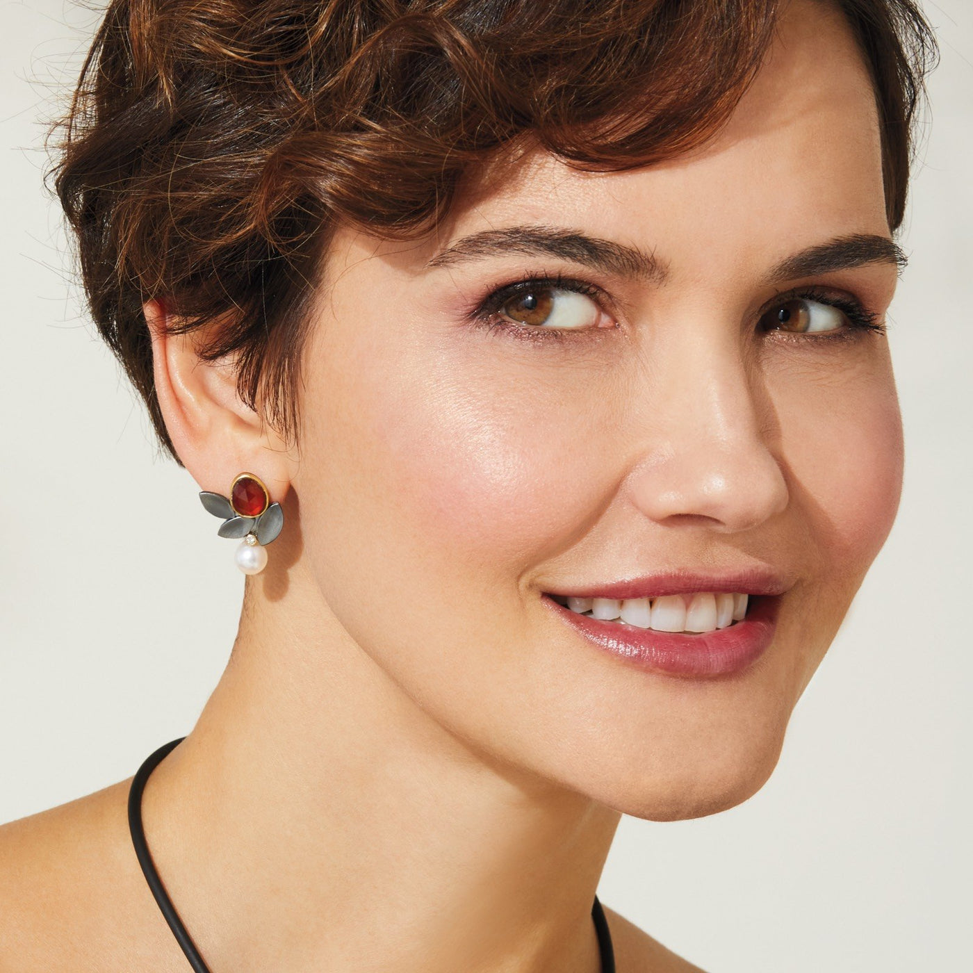Hessonite Garnet Leaf Earrings