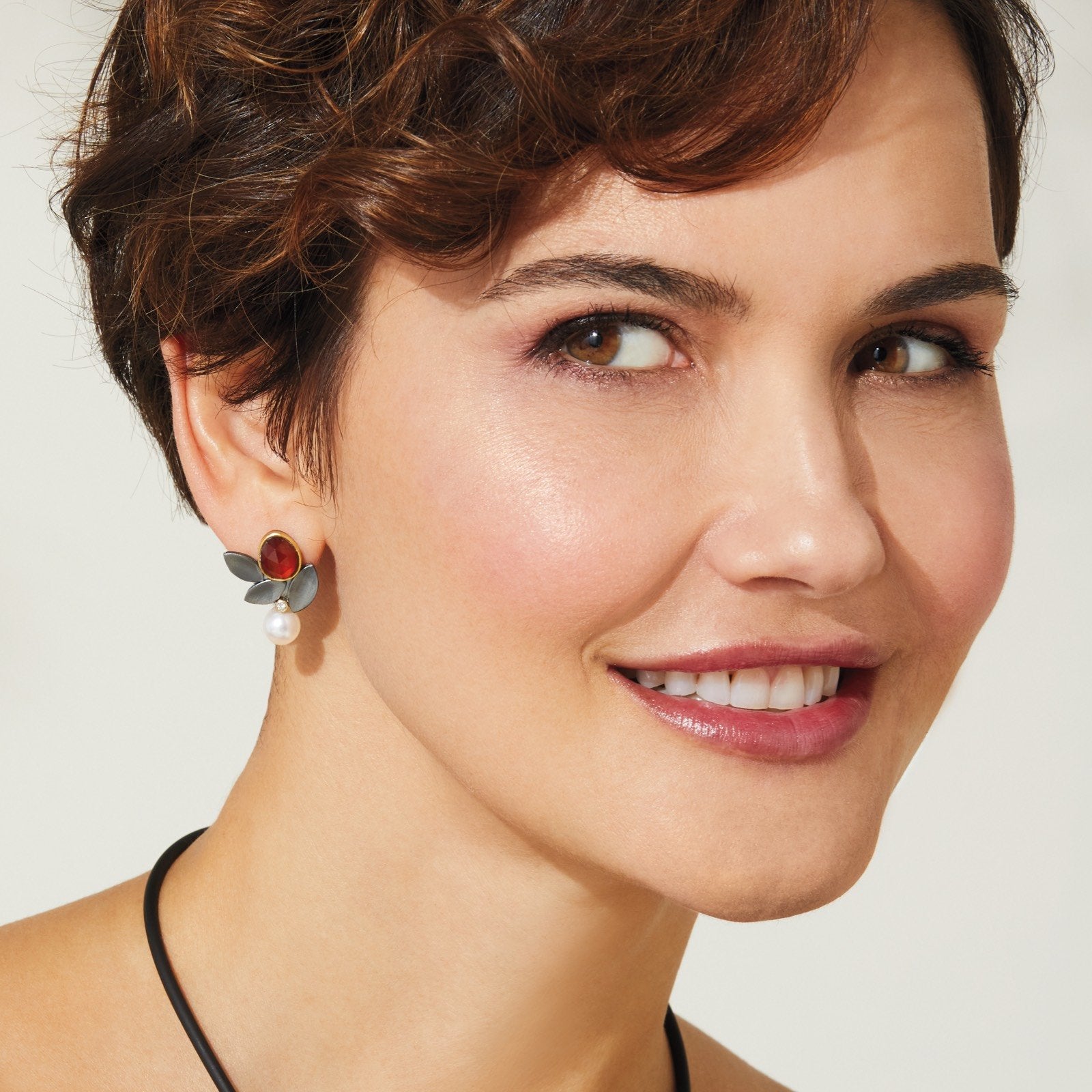 Hessonite Garnet Leaf Earrings