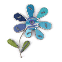 Teal Summer Blossom Pin