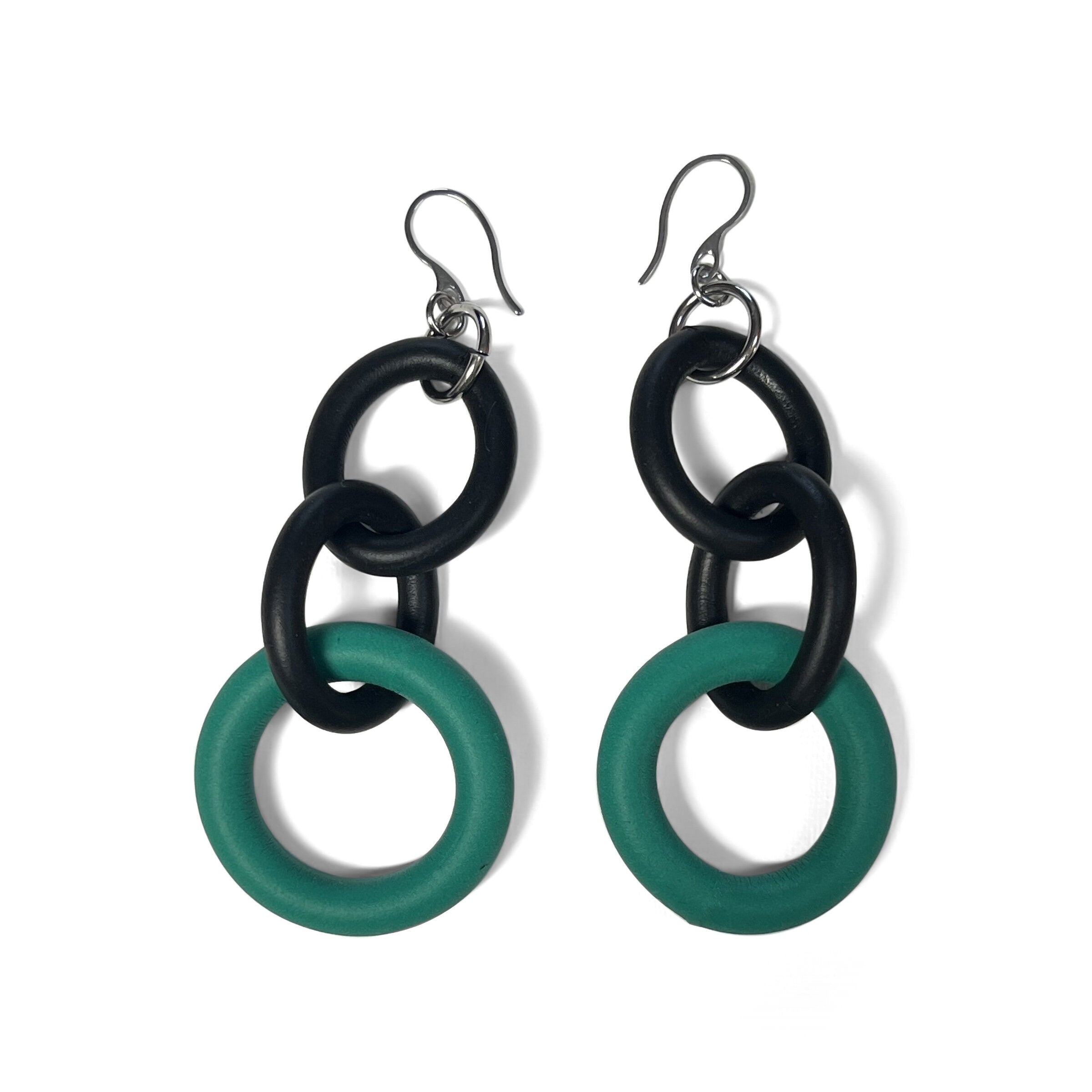 Green, stainless steel ear wire