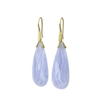 Blue Lace Agate Trapeze Earrings