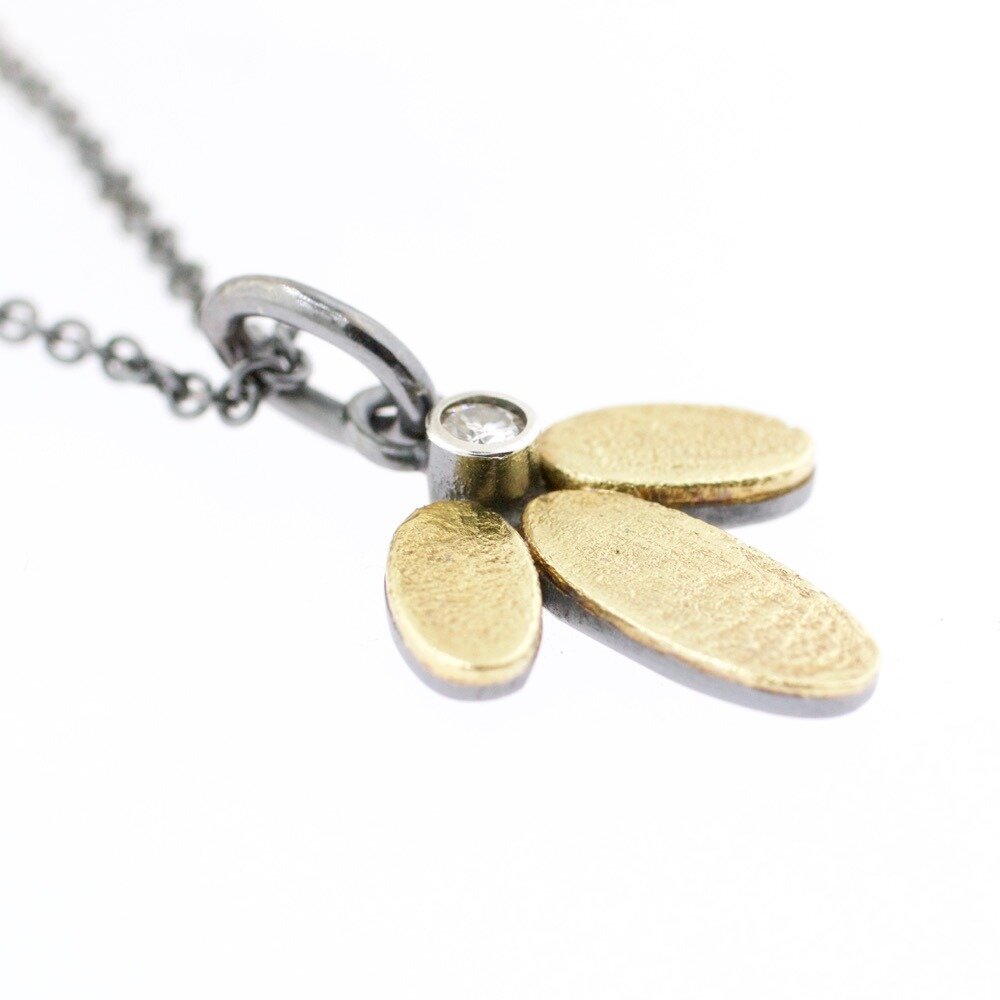 Lichen Lotus Petal Diamond Pendant