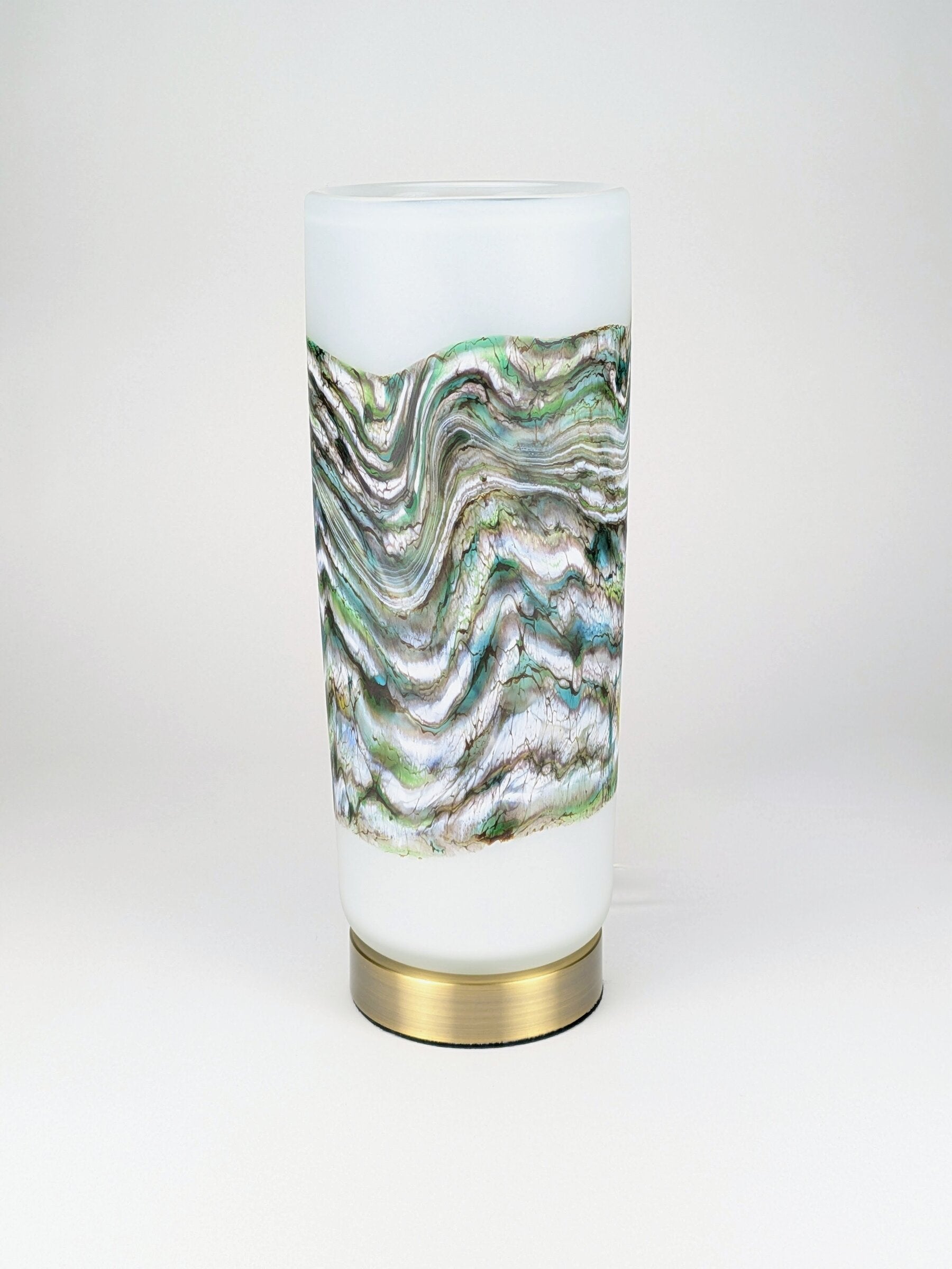 Alabaster Pillar Lamp in Green