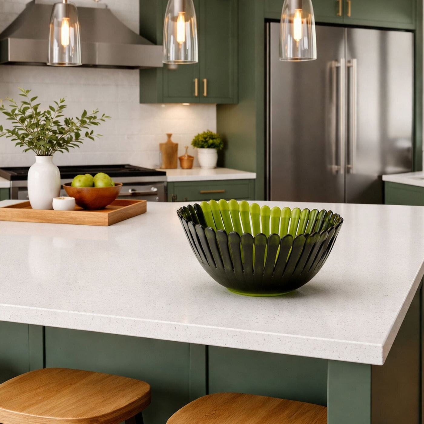 Ladyfingers Olive Green Bowl