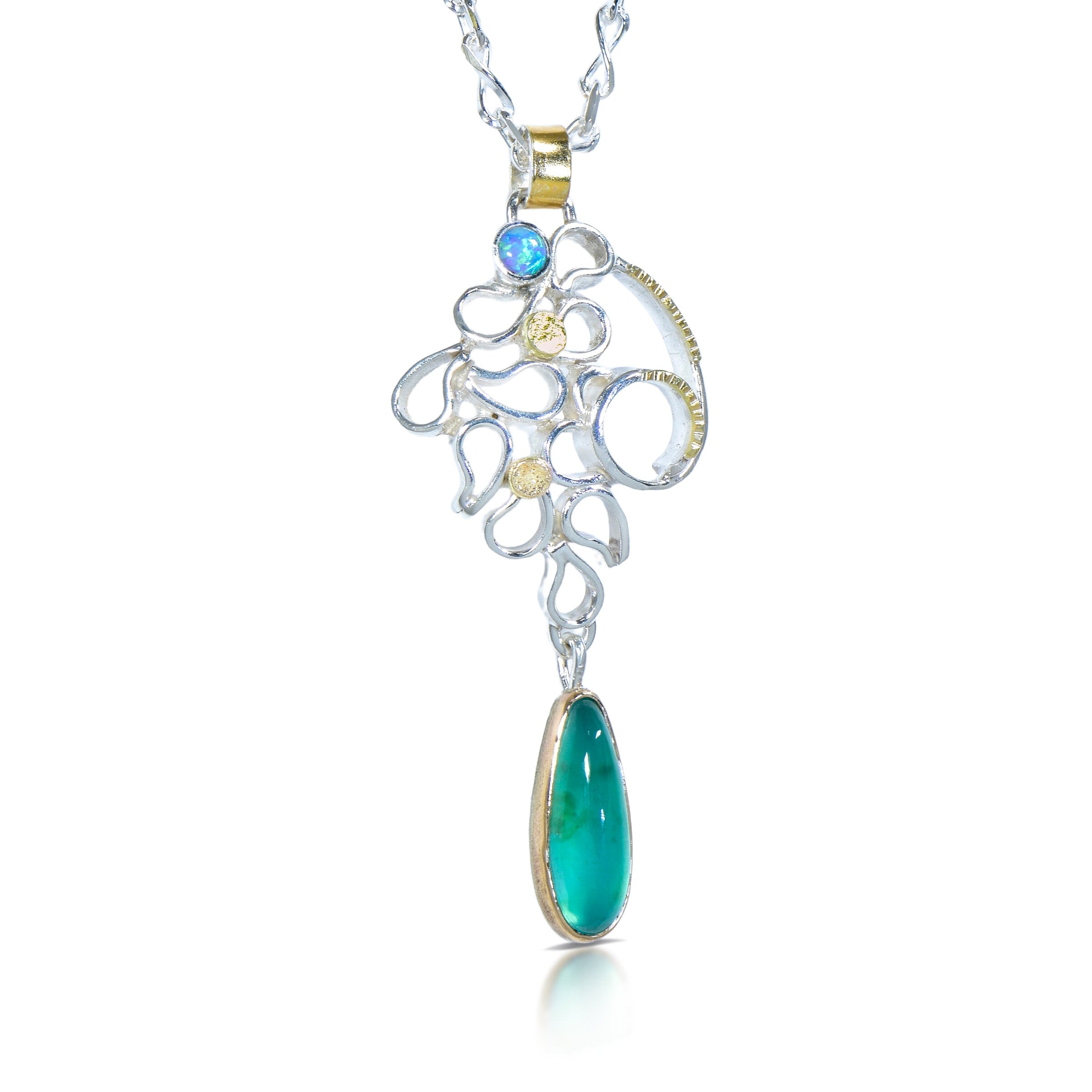 Opal Swirling Chrysoprase Pendant