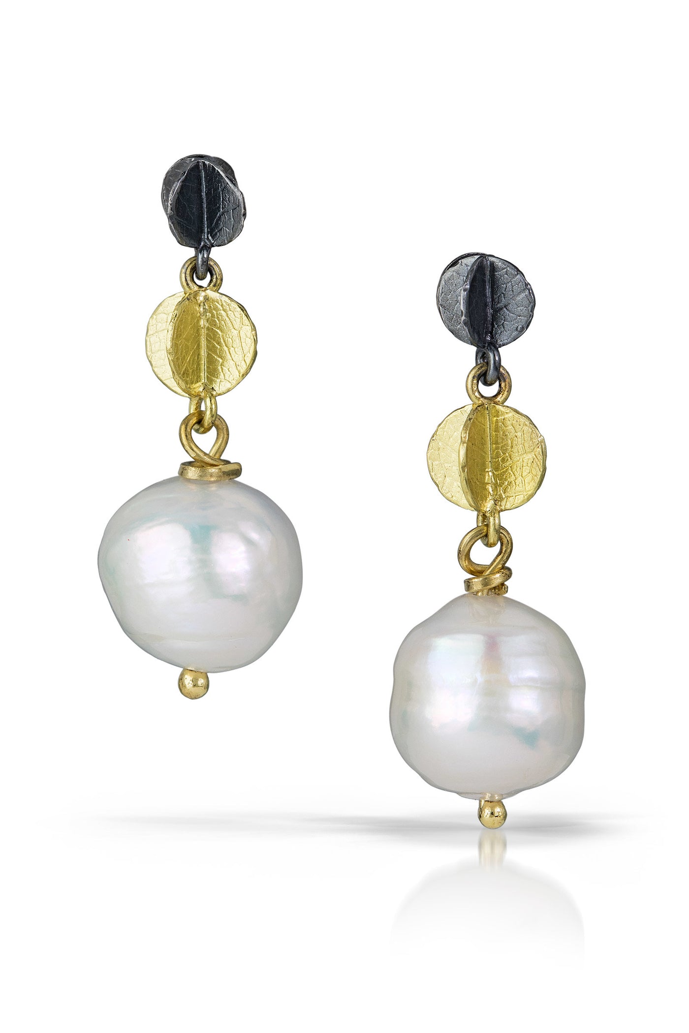 Mini Double Blossom Chain Earrings