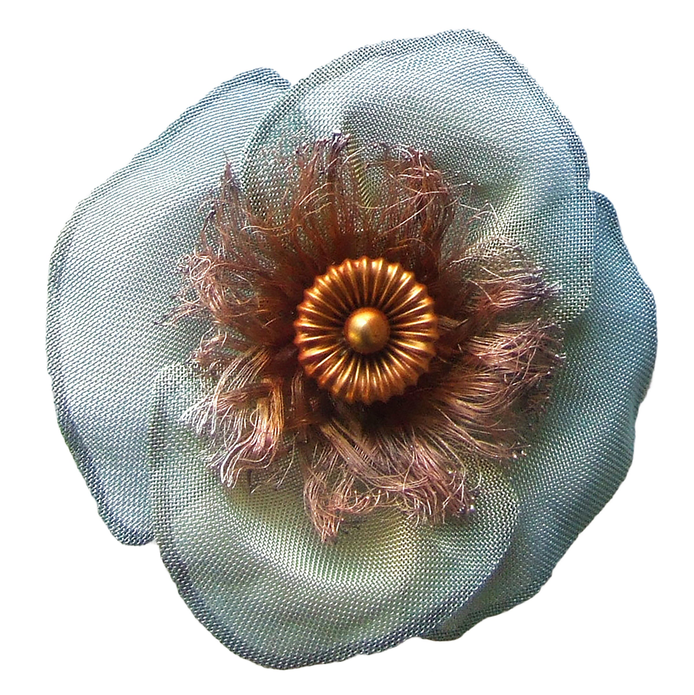 Gold with Periwinkle and Wine