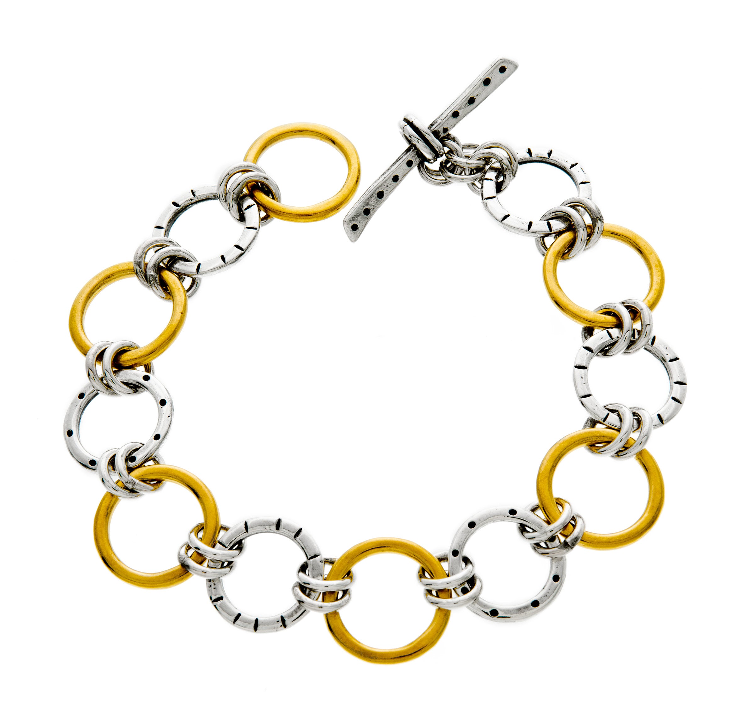 Stamp Ring Bracelet in Mixed Metal