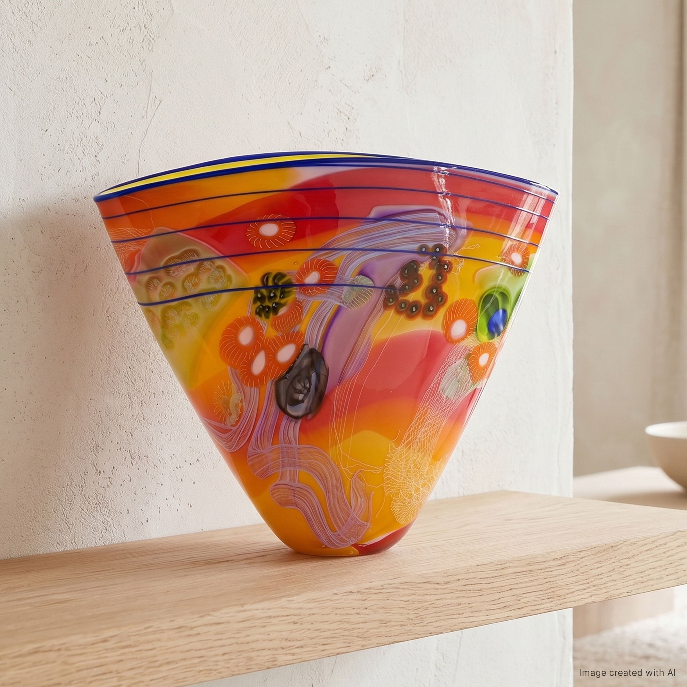 Color Field Vessel in Firelight