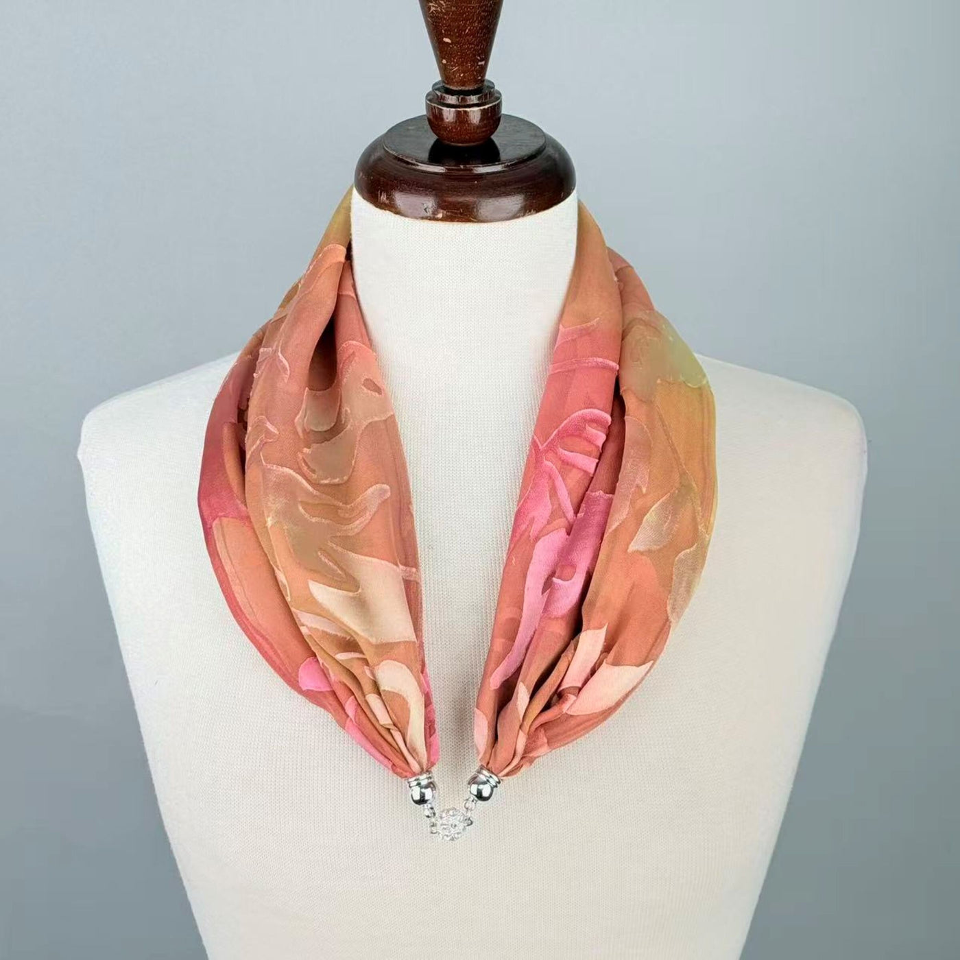 Silk Devore Necklace Scarf
