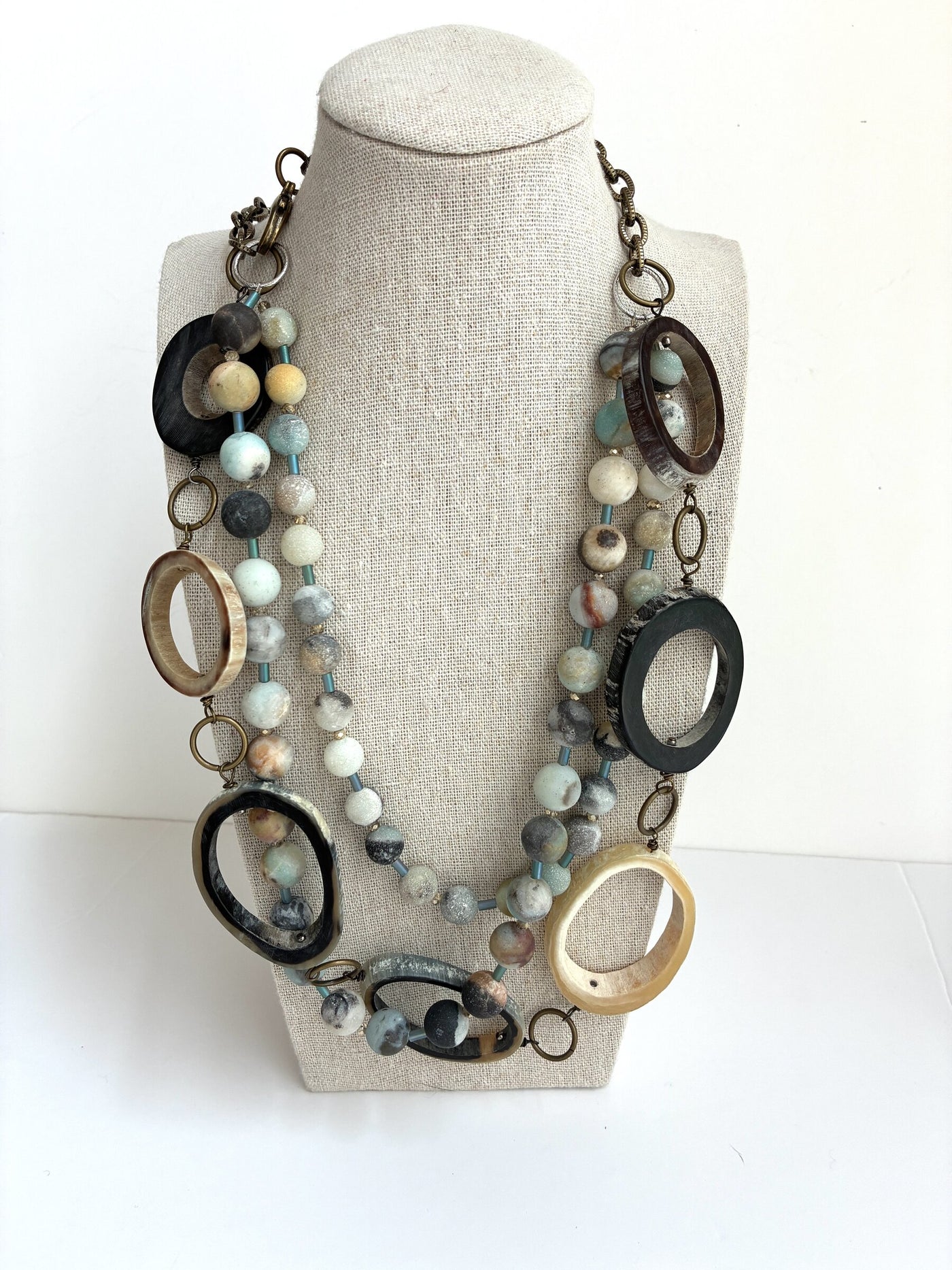 Horn Hoops & Stones Necklace