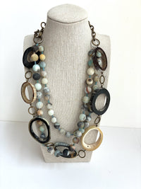Horn Hoops & Stones Necklace