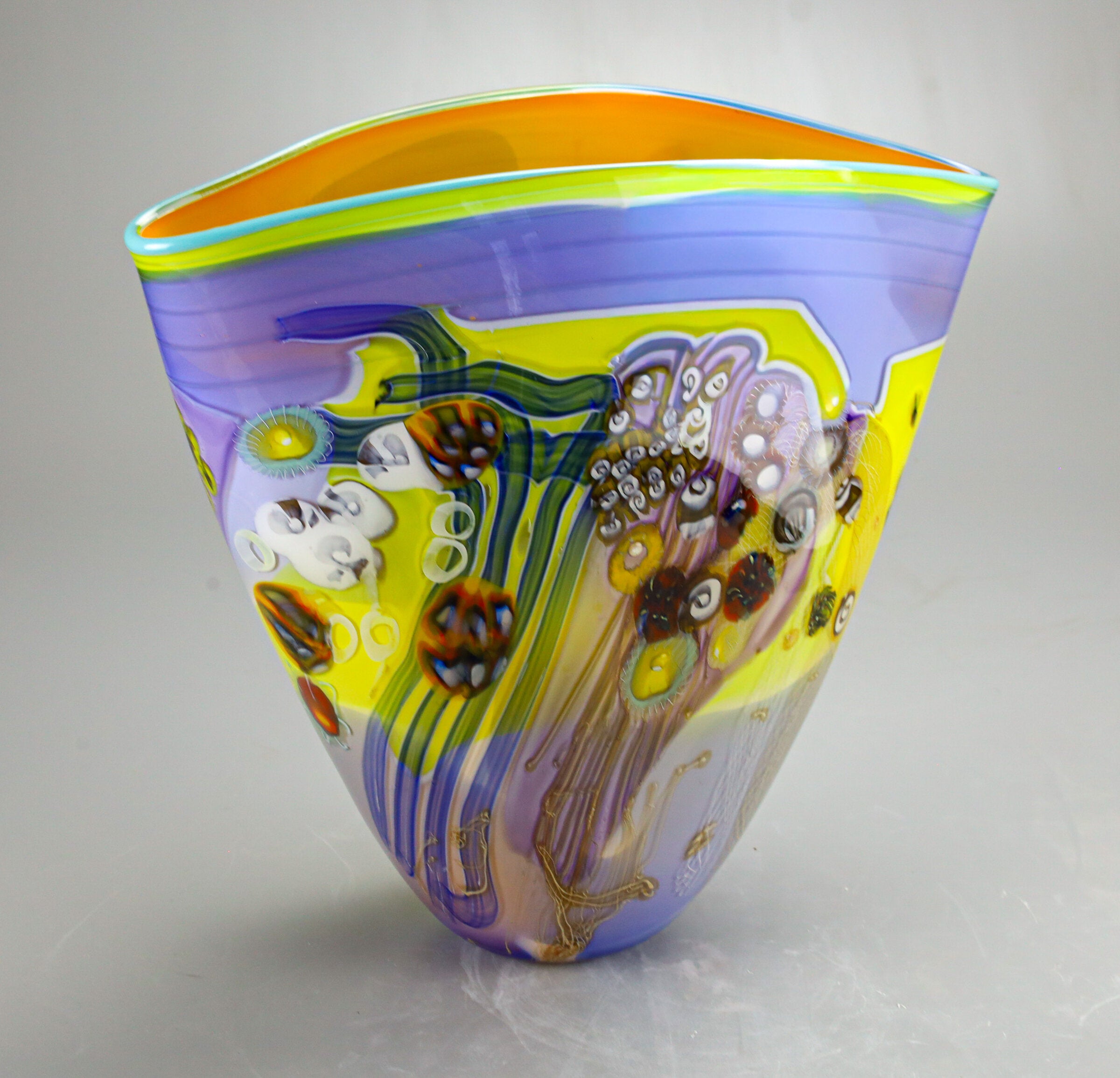 Color Field Vessel in Aqua Lime