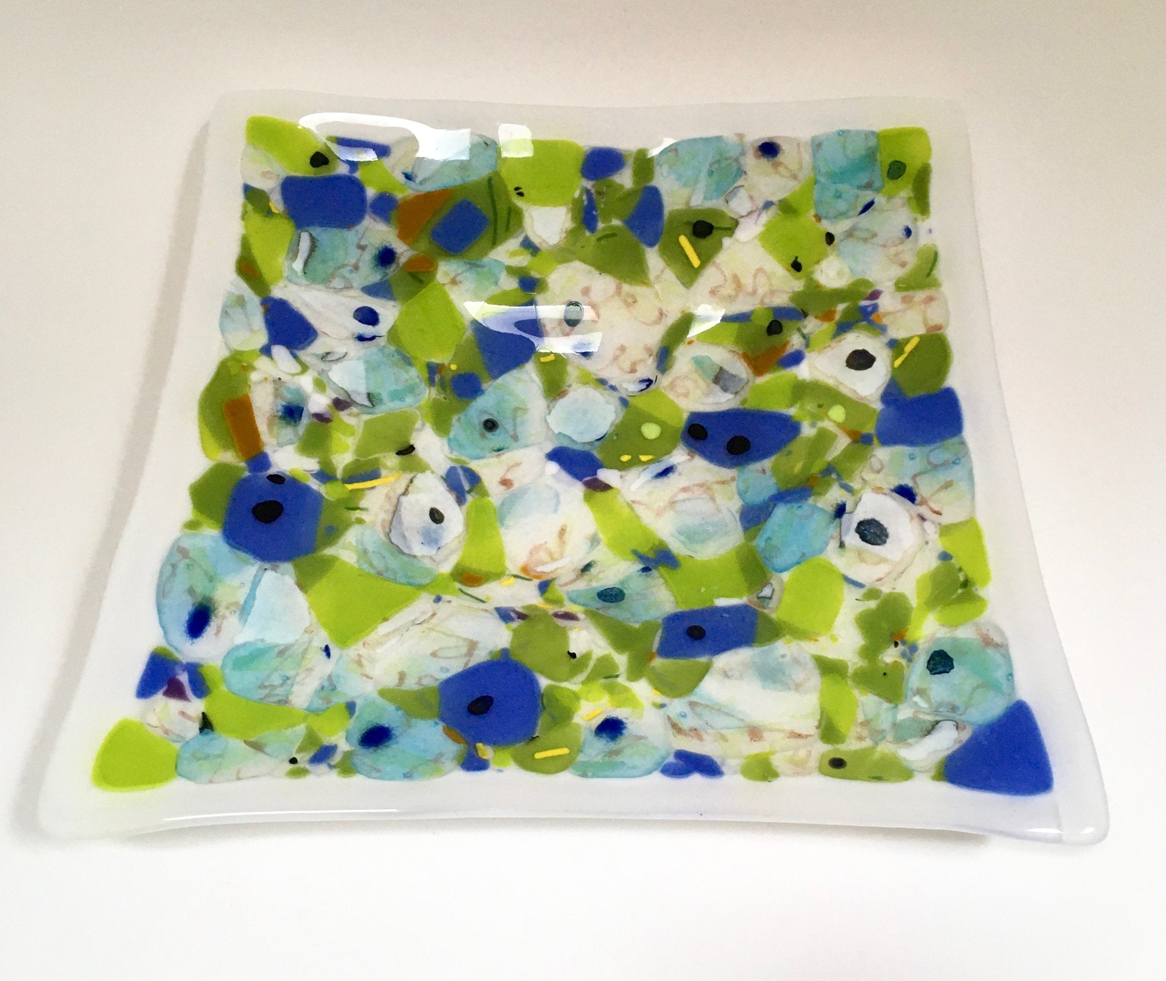 Green and Blue Square Bowl