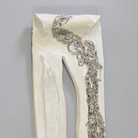 White Wall Sculpture With Silver Accents