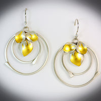 Double Loop Leaf Earrings