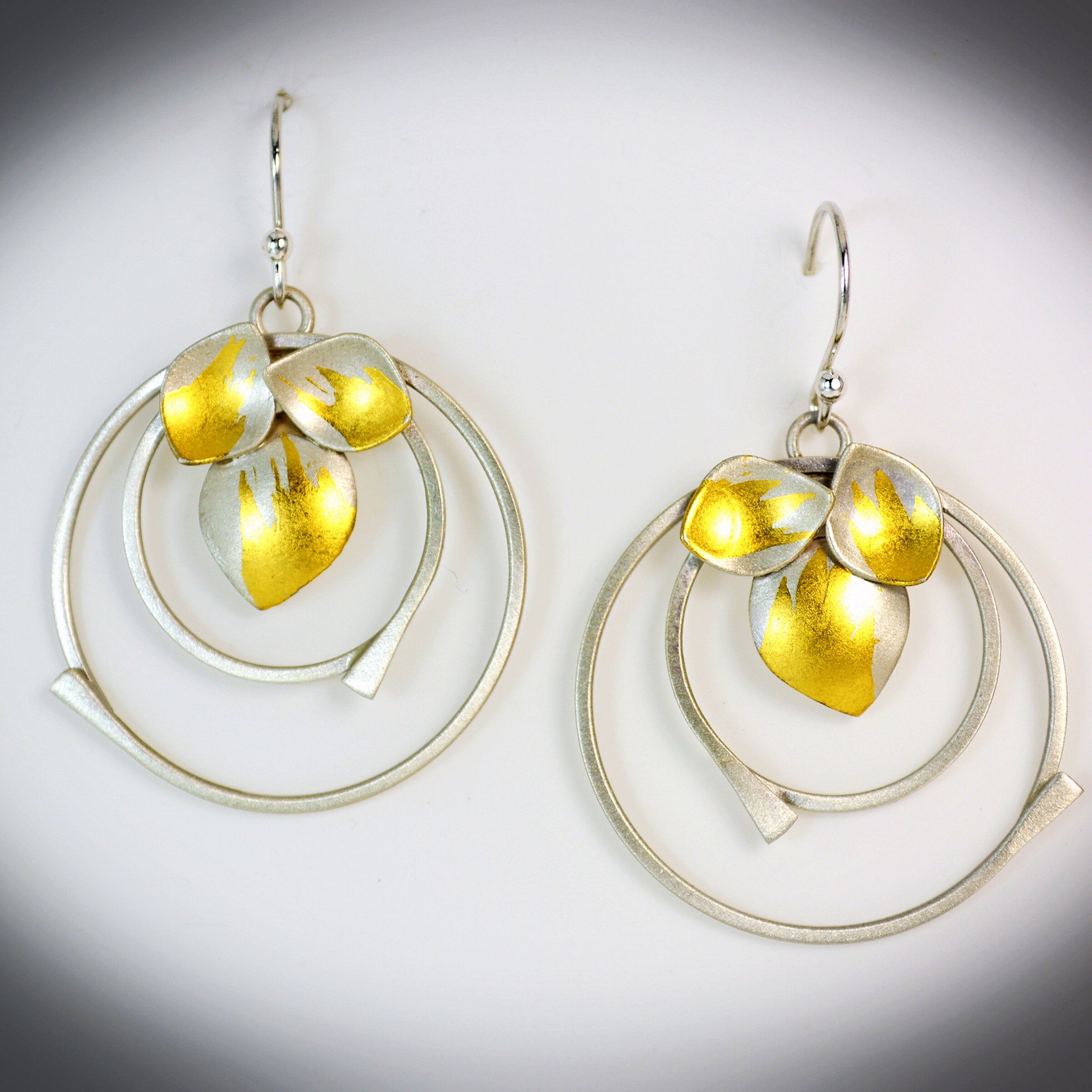 Double Loop Leaf Earrings