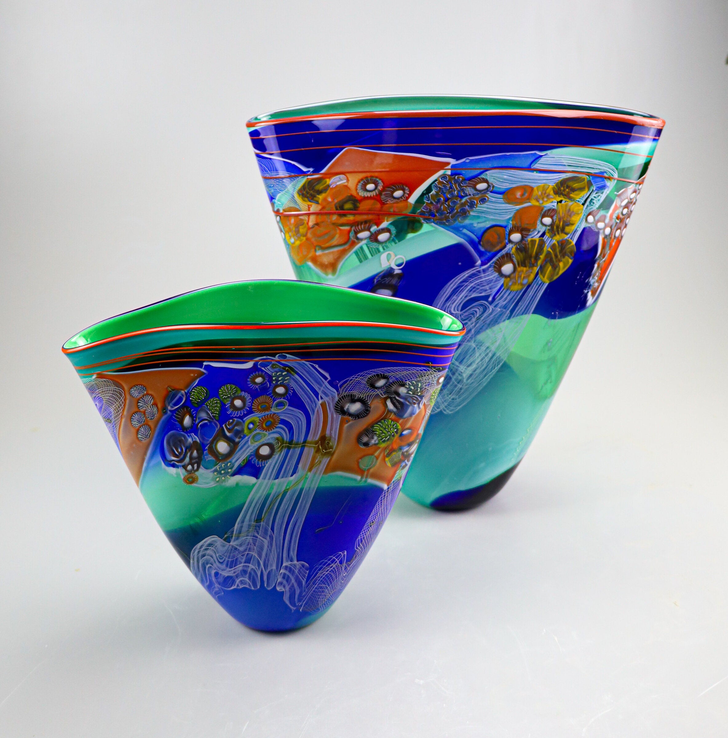Color Field Vase in Emerald Ocean