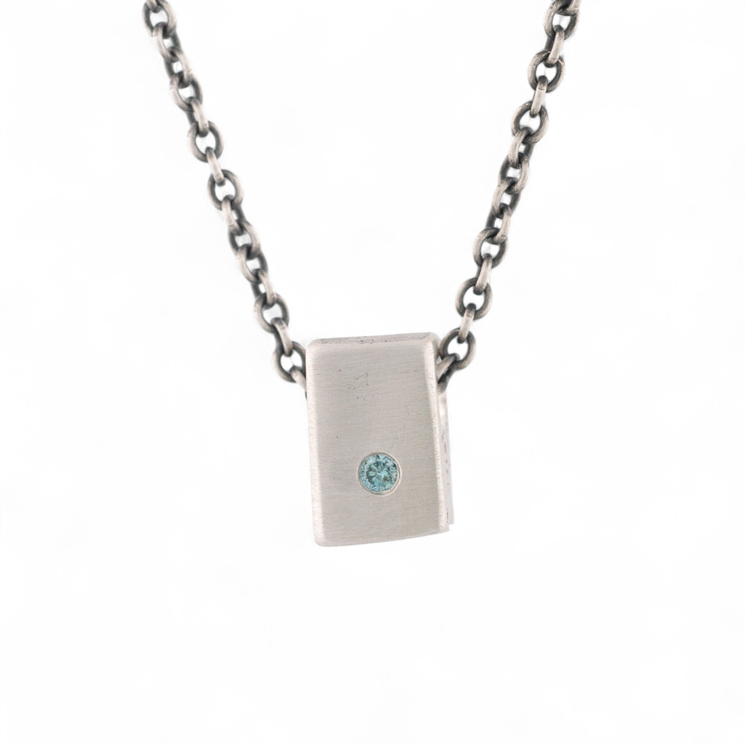 Cubular Blue Diamond Pendant