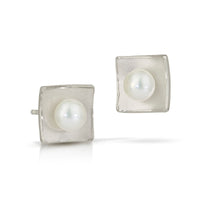 White Pearl, Large, Sterling Silver Posts