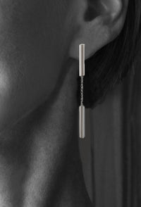 Double Cylinder Earrings On Chain