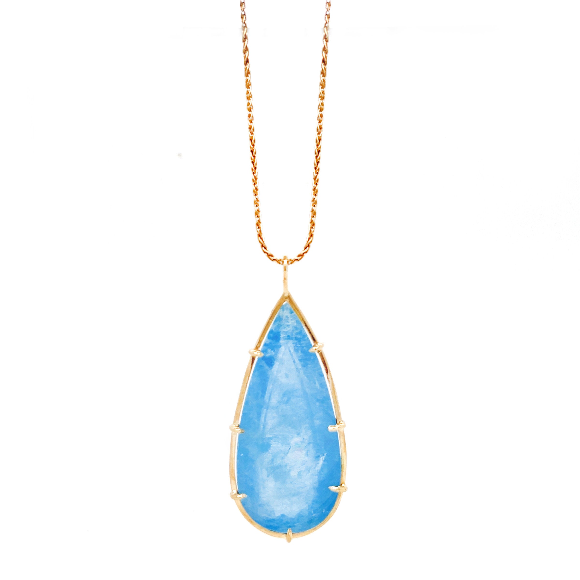 Large Aquamarine Drop Necklace