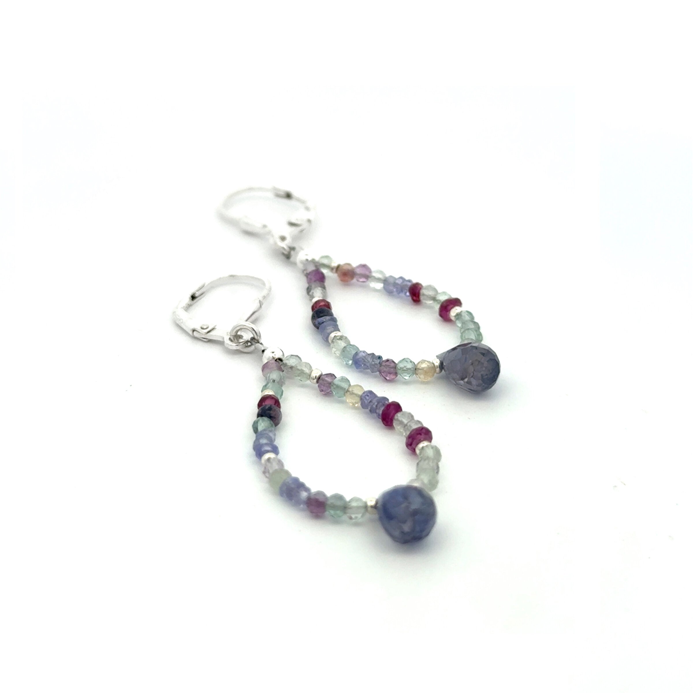 Iolite & Fluorite Drop Earrings
