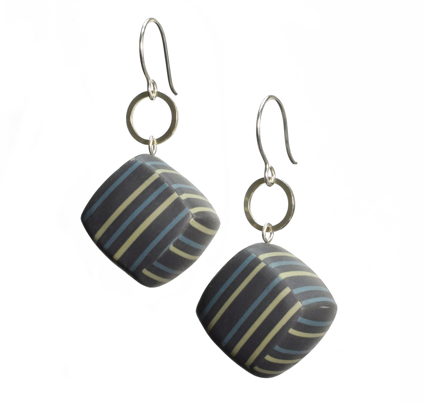 Gray with dark teal and celery stripes