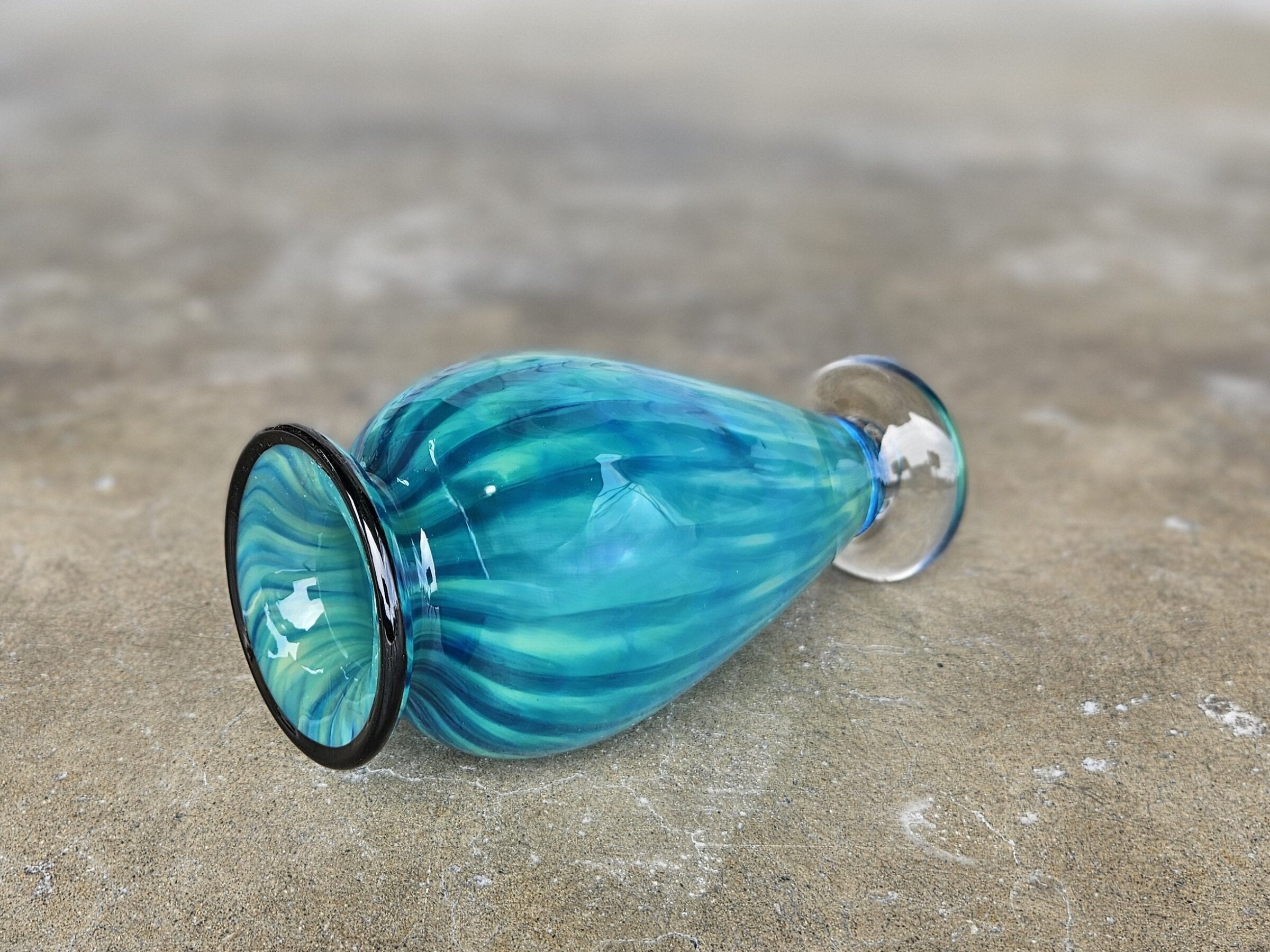 Striped Teal Vase