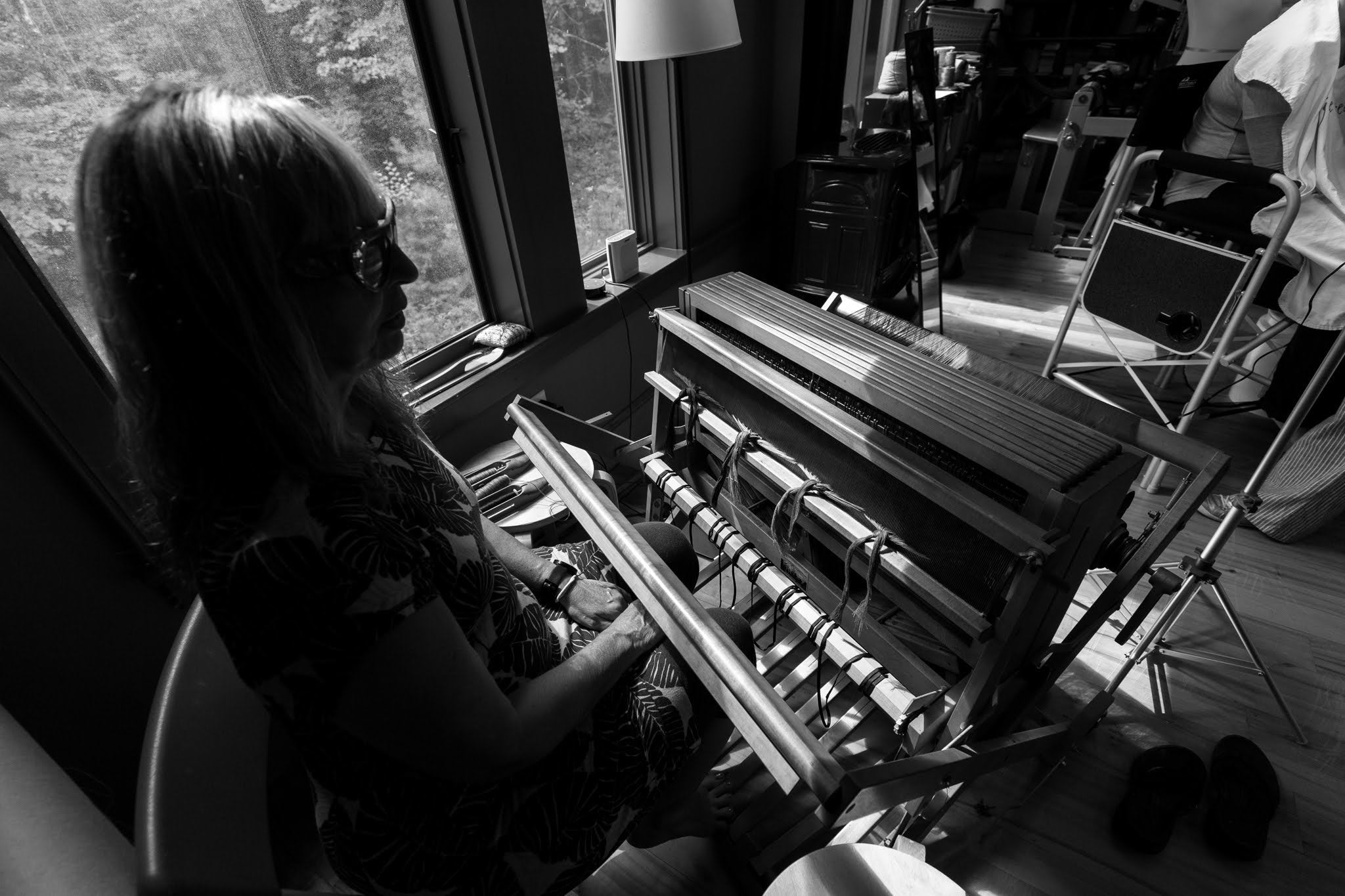 the artists in their studio