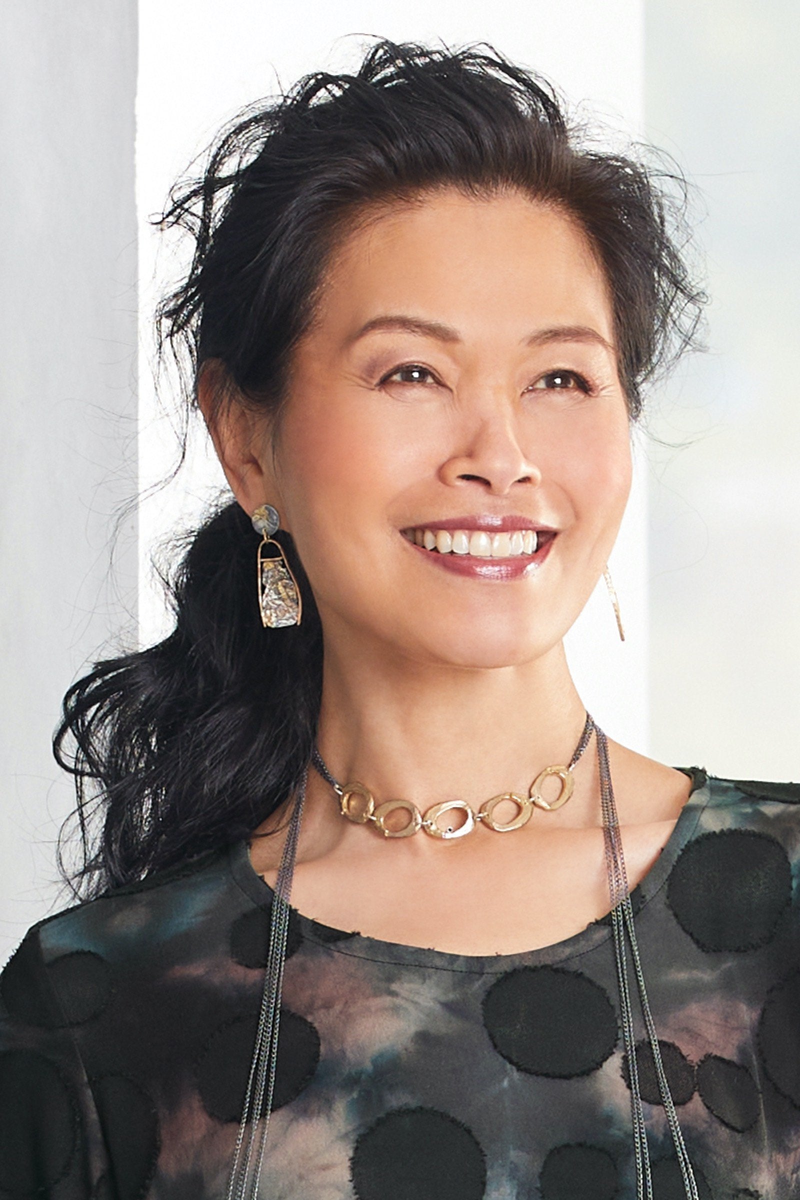 shown with the Bronze Five Oval Wrap with Diamond Necklace by Ann Chikahisa