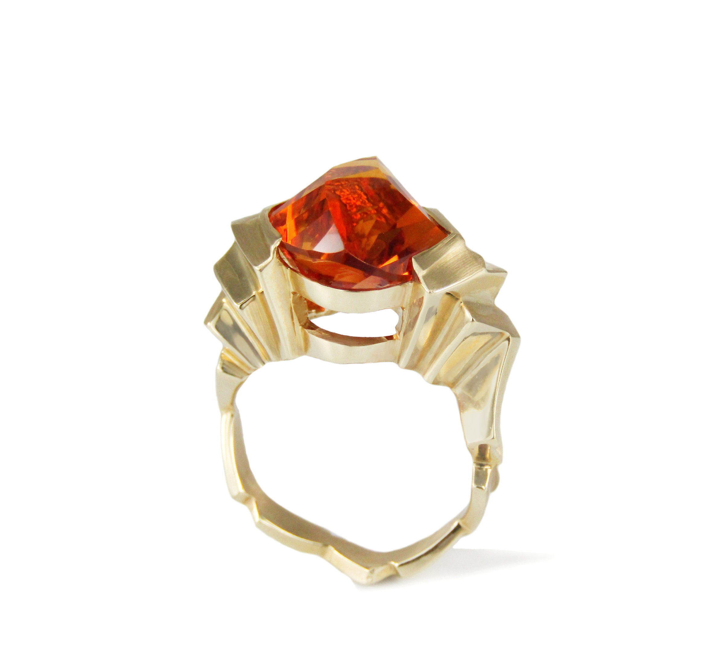 Fantasy Cut Citrine Ring
