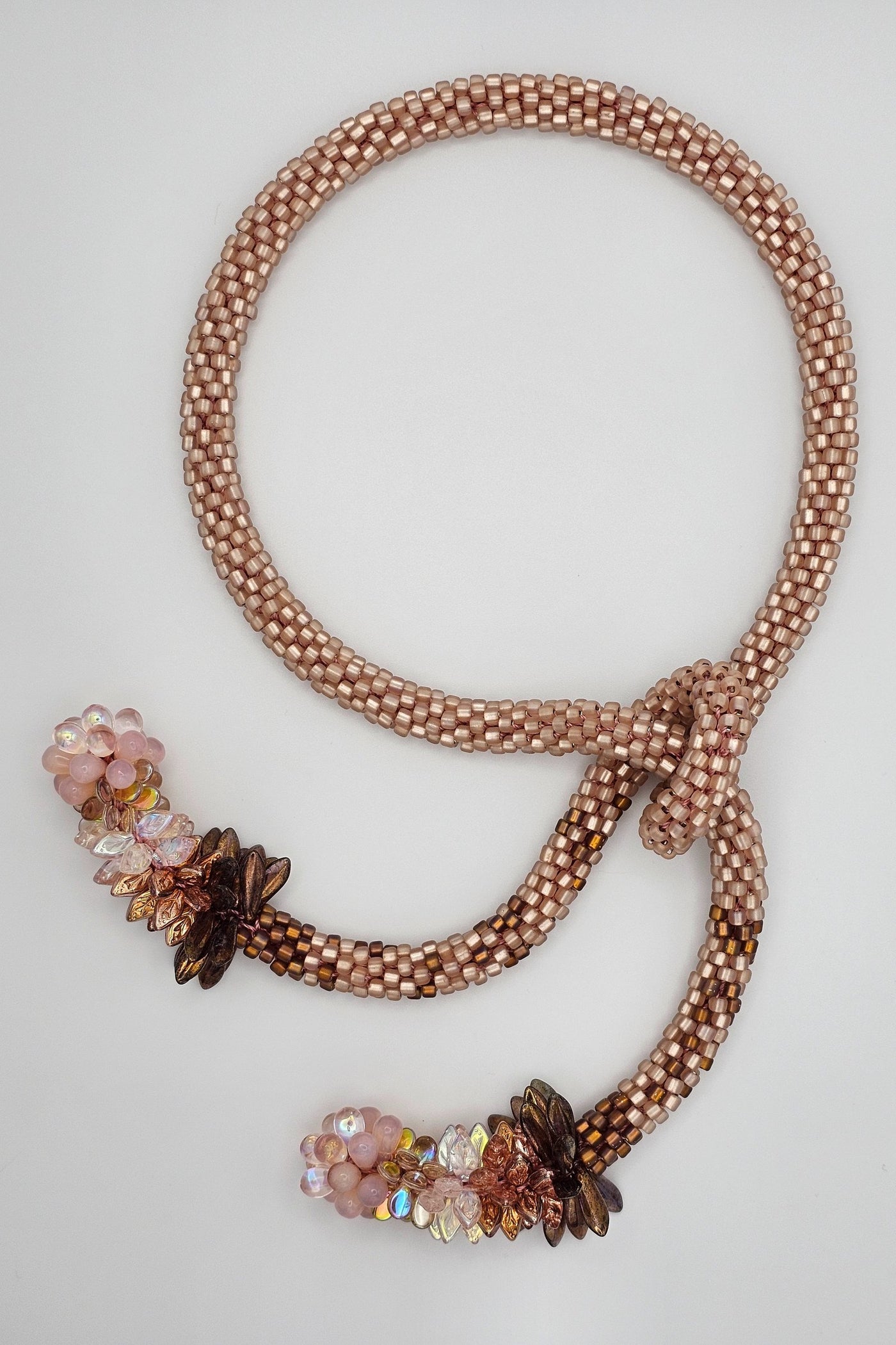 Pink & Copper Cluster Necklace