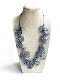 Translucent Blue Hoops Necklace