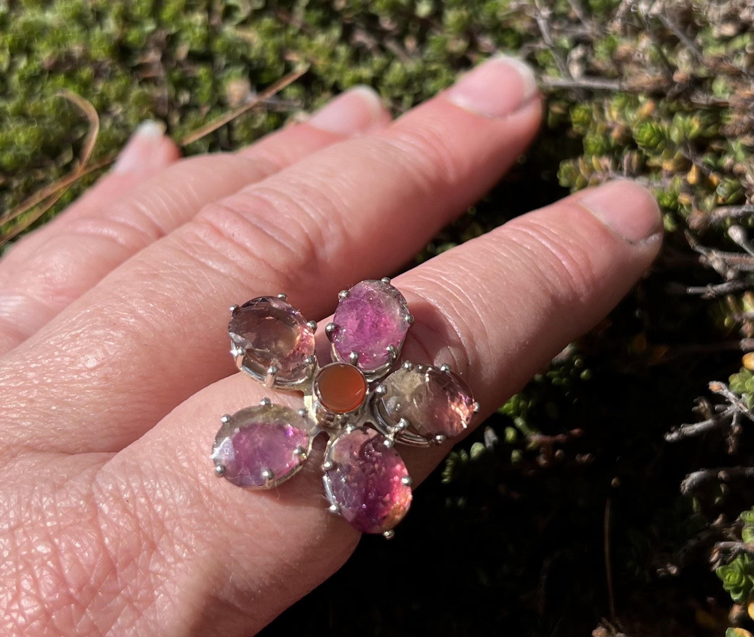 Tourmaline Flower Ring