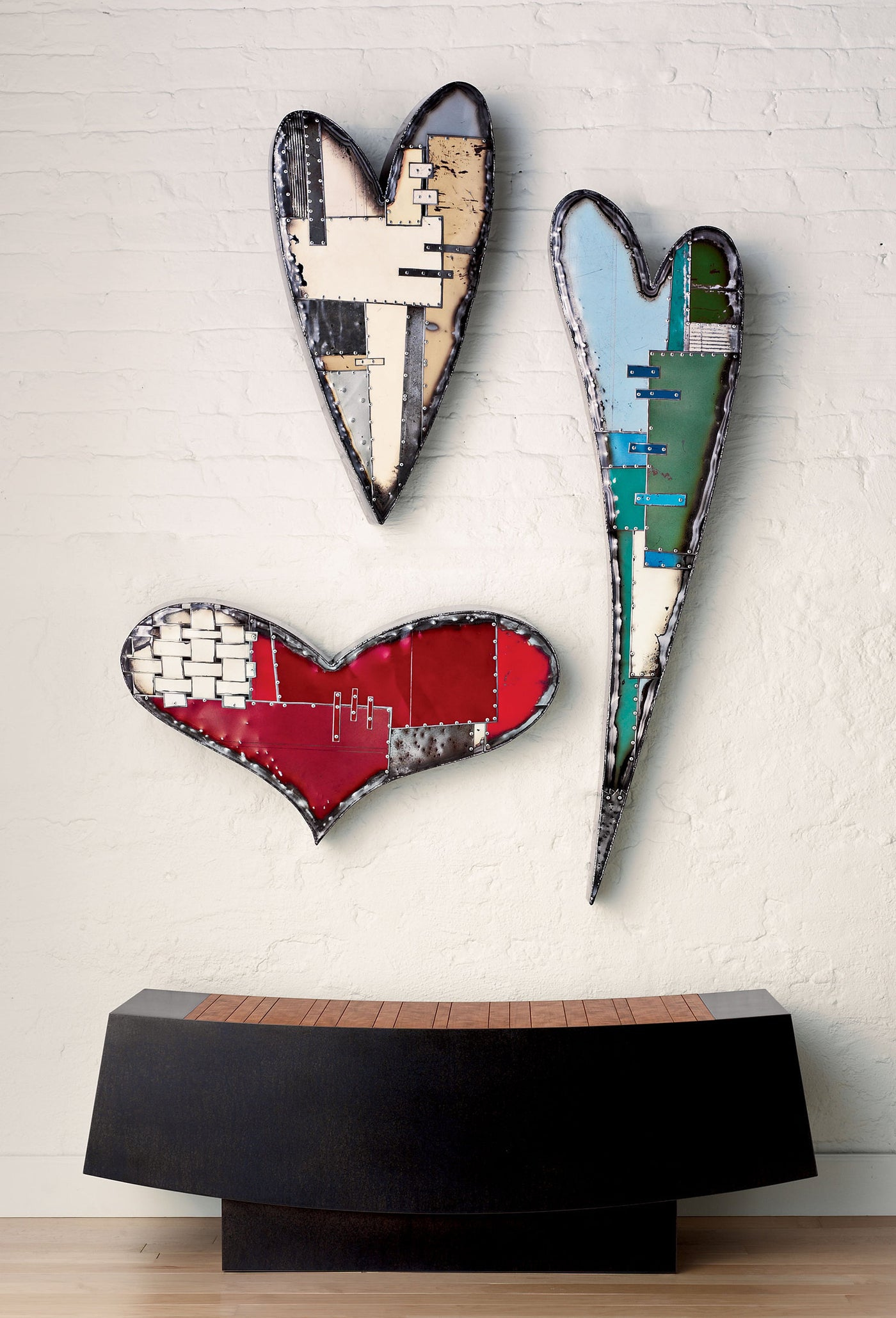 Swooping Hearts Wall Sculpture