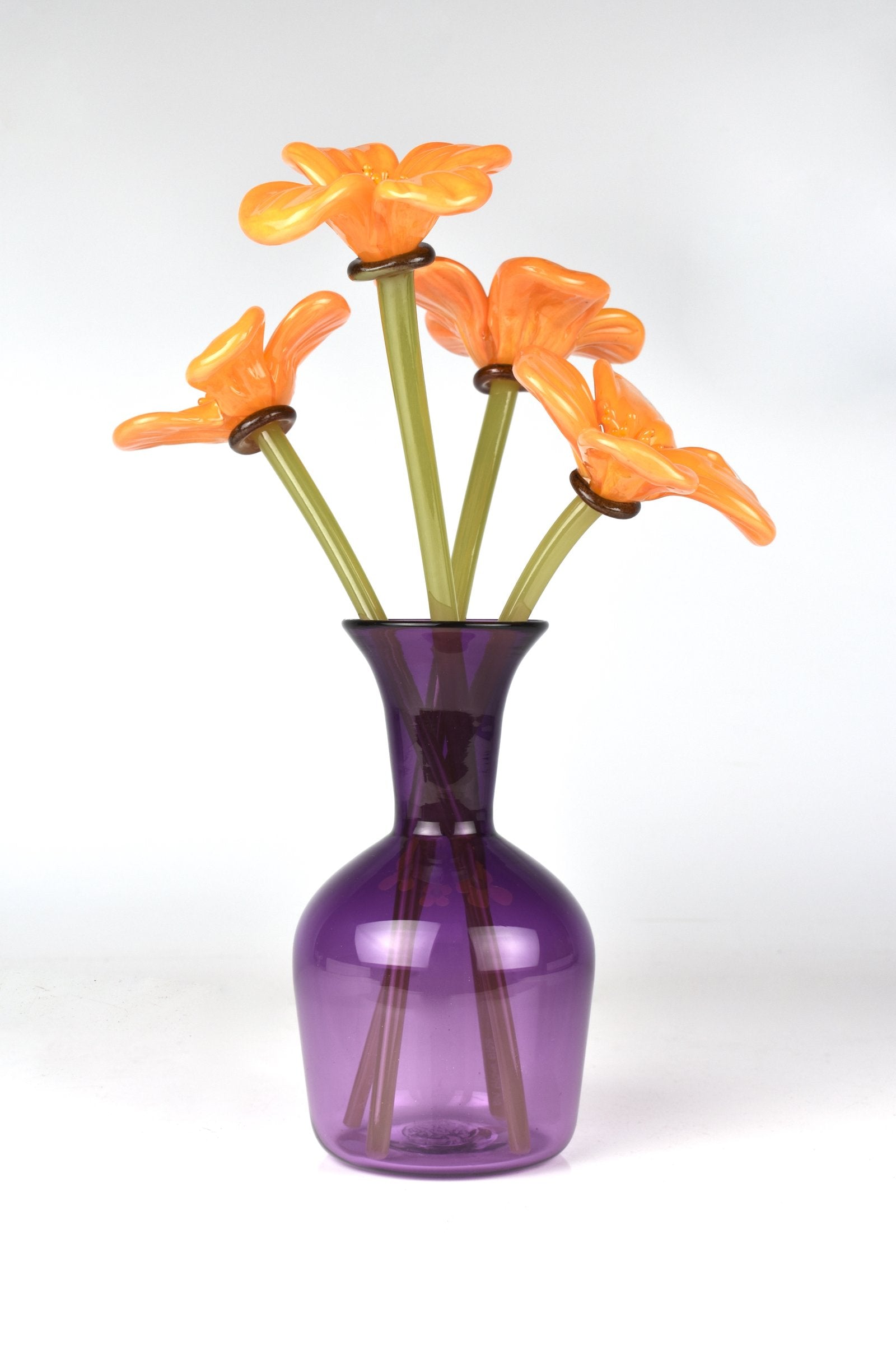 Forever Poppy Bouquet in Purple Bottle