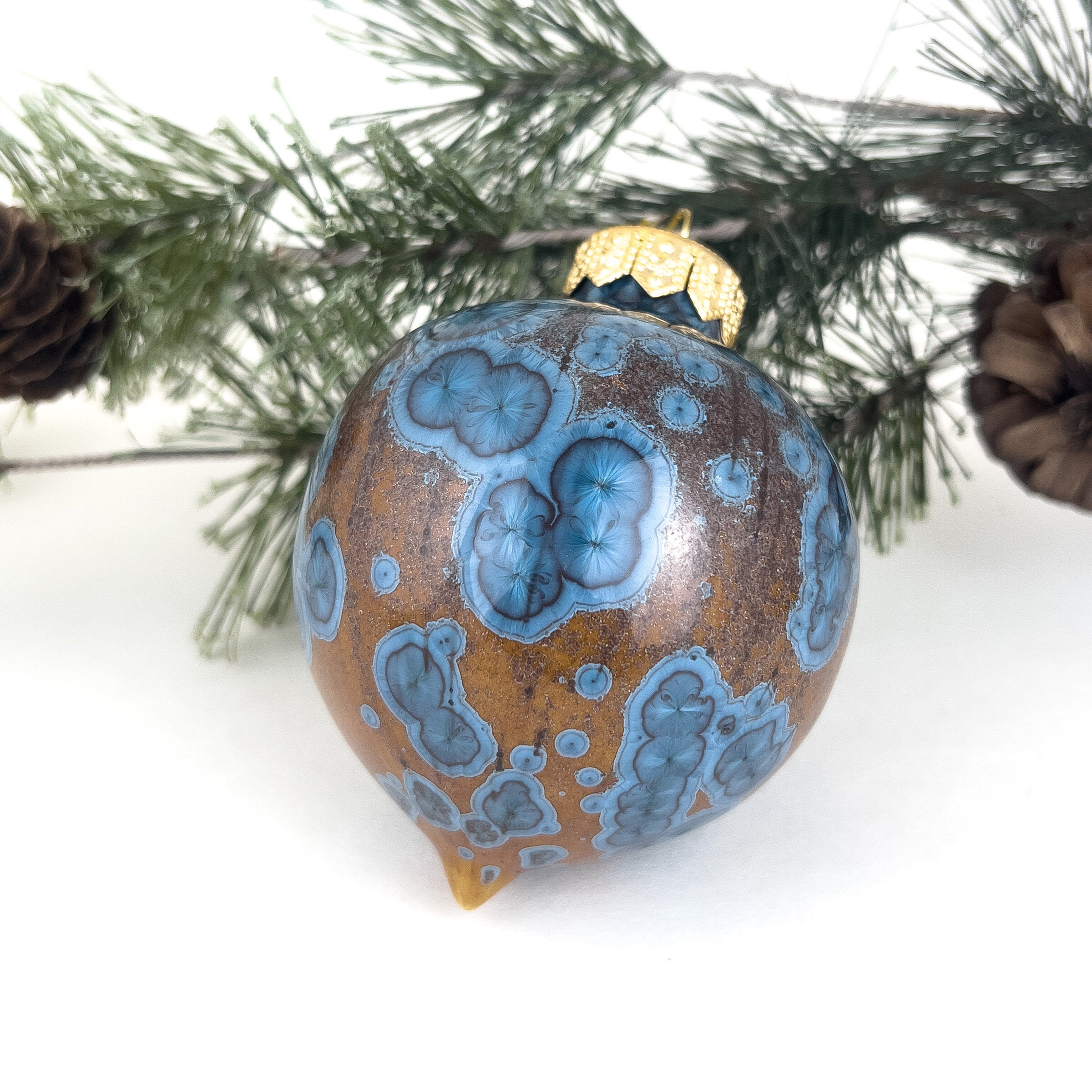 Crystalline Bauble Ornament, Nickel Sorbet