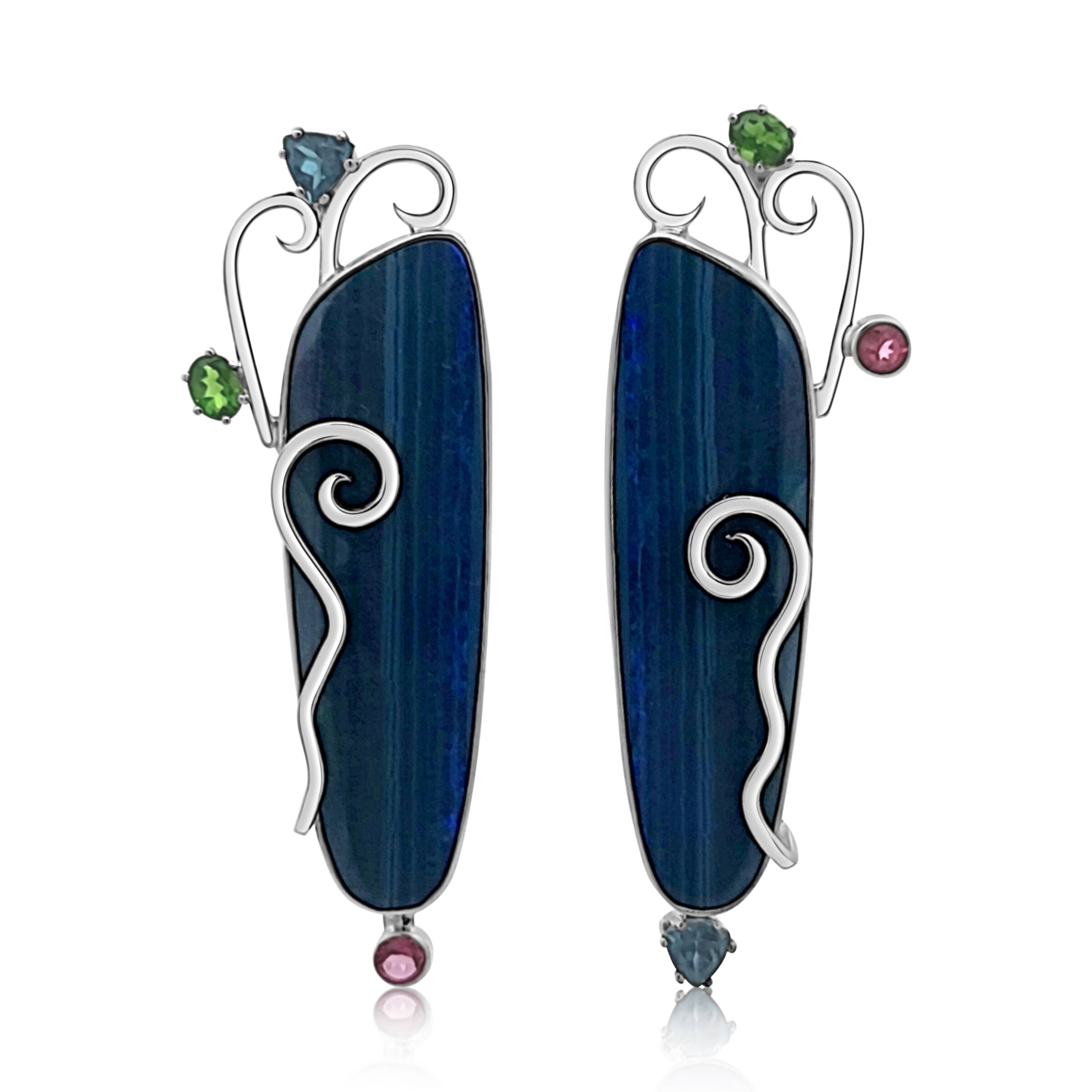 Midnight Opal Garden Earrings