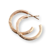 Rose Gold Twig Hoop Earrings