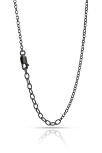 Black & Gold Carved Circle Link Necklace