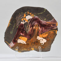 Square Platter with Silver, Gold, and Burgundy