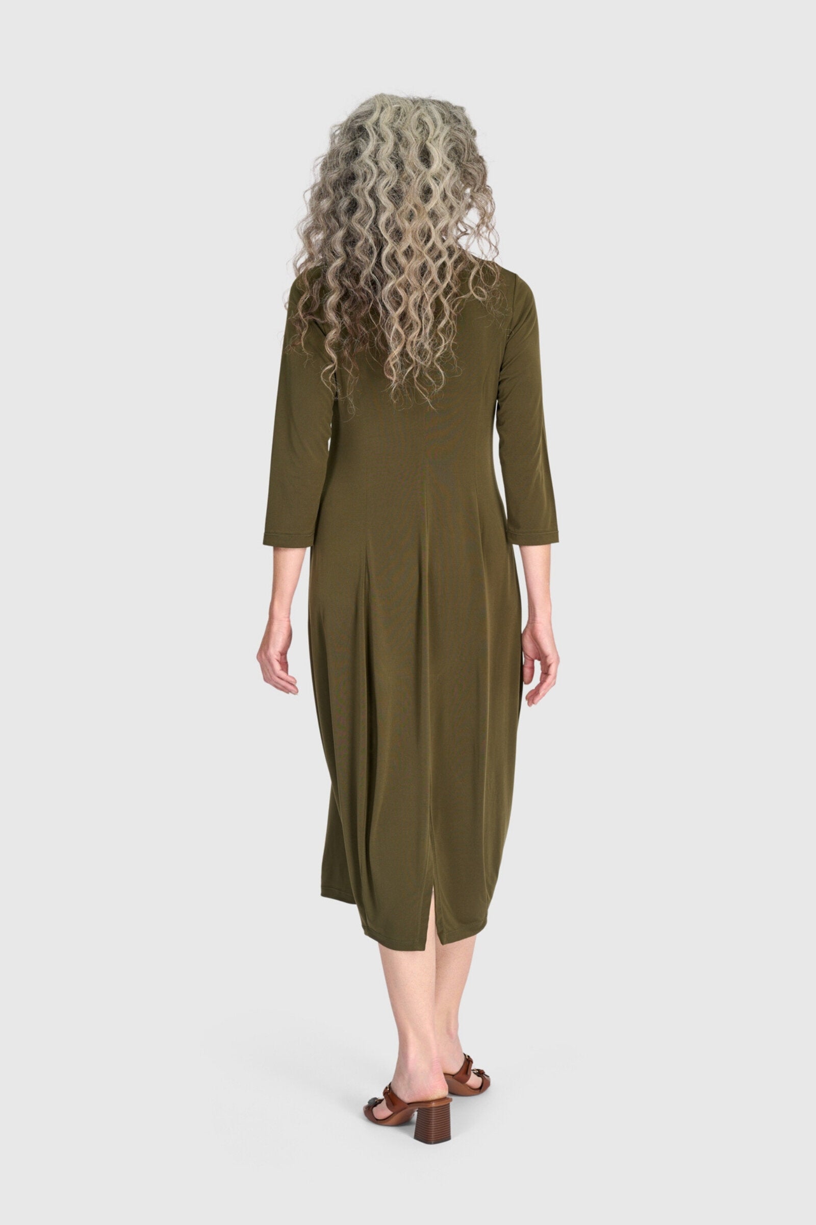 Essential 3/4 Sleeve Slinky Cocoon Dress