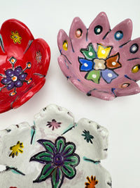 Mini Flower Bowl Set in Red, Pink and White