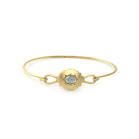 Scallop Oval Bracelet in Gold with Rose-Cut Sapphire
