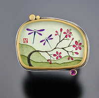 Dragonfly Ring with Garnet
